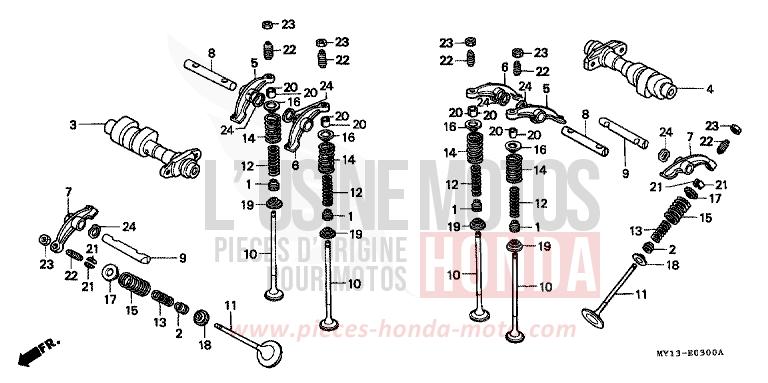 CAMSHAFT/VALVE for Africa Twin 750 BLACK (NH1E) from 1994